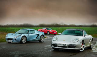 Porsche Boxster S v Toyota MR2 Mk3 v Lotus Elise S2 static